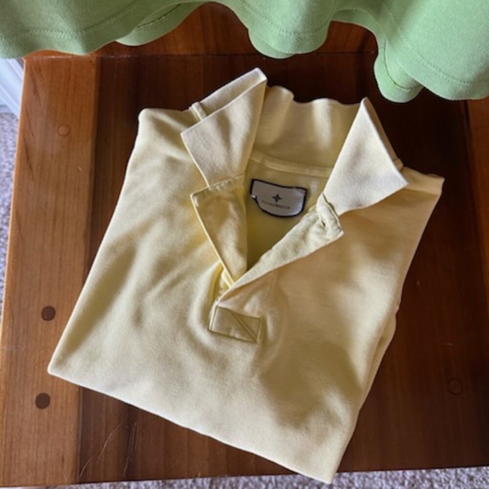Tuckernuck Pique Boyfriend Polo, Medium, Lemon Yellow (Lime green also available